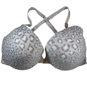 Victoria’s Secret VS Incredible Lined Demi Bra 34DD Animal Print Center Clasp